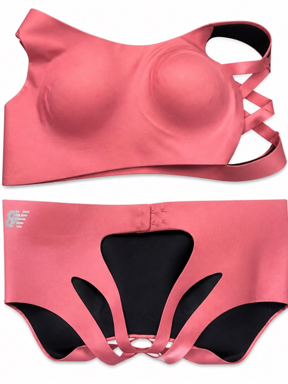 Coral Pink Strappy Swim Set